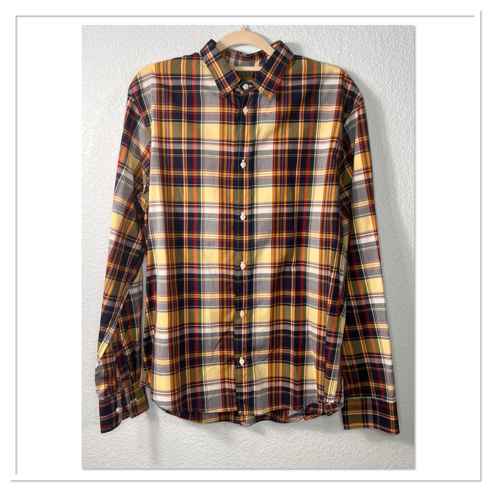 Frank & Eileen Men's Multicolor Plaid Button Up Shirt Sz M 100% Cotton